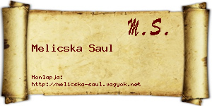 Melicska Saul névjegykártya